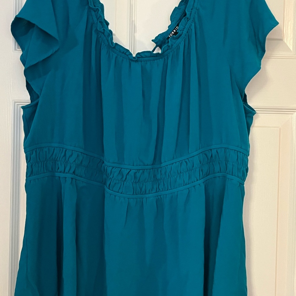 Torrid Teal Ruffled Women's Top